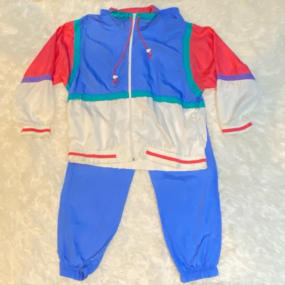 Vintage Cabazon Women's Swishy Windbreaker Jacket Pants Track Suit L